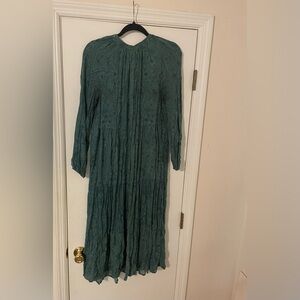 A New Day Green Tiered Ribbed Long Sleeve Dress
